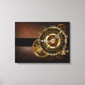 Toile Horloge Steampunk avec des engrenages anciens (Recto)