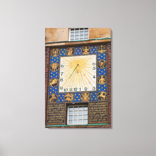 Toile Horloge Sundial Sur Bâtiment, Allemagne (Recto)