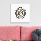 Toile Horloge Temps Chat Chat Graphique Tee Art - Horlog (Insitu(Salon))