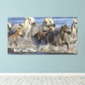 Toile Horses galloping in the water (Insitu (Plancher de Bois))