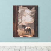 Toile Horses in Forest Clearing Sunbeam Art (Insitu (Plancher de Bois))