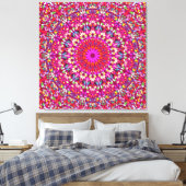 Toile Hot Pink Mandala – Premium Wrapped Canvas Radiance (Insitu(Chambre))