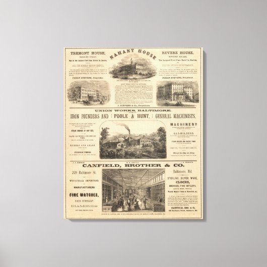 Toile Hôtel à Tremont House, Boston, Nahant House (Recto)