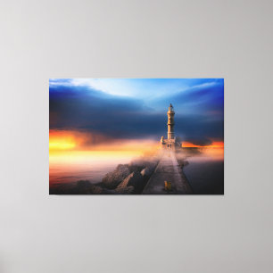 Toile Hôtel de luxe Wall Art Lighthouse Sunset