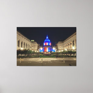 Toile Hôtel de ville rouge, blanc et bleu