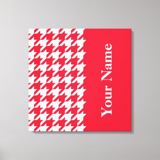 Toile Houndstooth élégant en géranium (Recto)