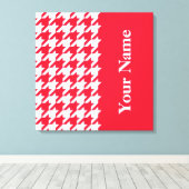 Toile Houndstooth élégant en géranium (Insitu (Plancher de Bois))