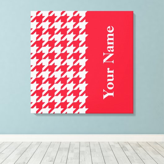 Toile Houndstooth élégant en géranium (Insitu (Plancher de Bois))