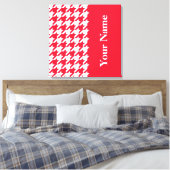 Toile Houndstooth élégant en géranium (Insitu(Chambre))