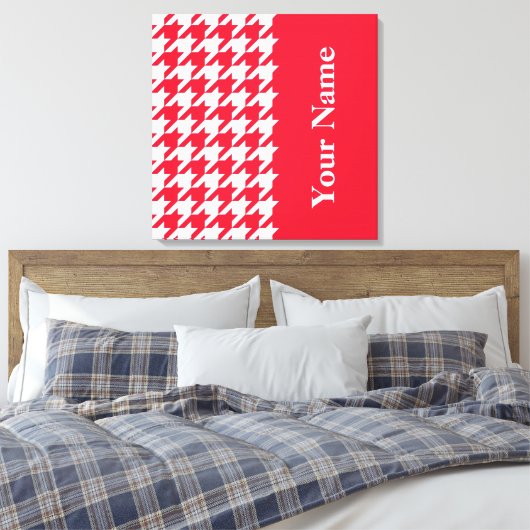 Toile Houndstooth élégant en géranium (Insitu(Chambre))