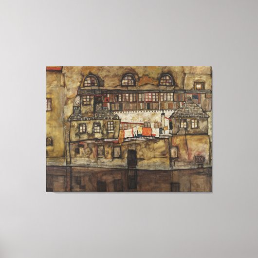 Toile House Wall on River par Egon Schiele (Recto)
