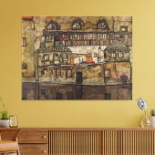 Toile House Wall on River par Egon Schiele (Insitu(Salon))