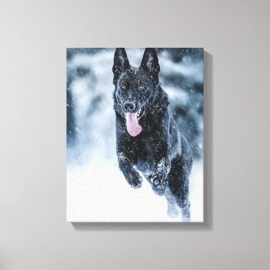 Toile Housse de couette Black German Shepherd dans la ne (Recto)
