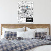 Toile Houston, Texas City Map + Marquer Votre Emplacemen (Insitu(Chambre))