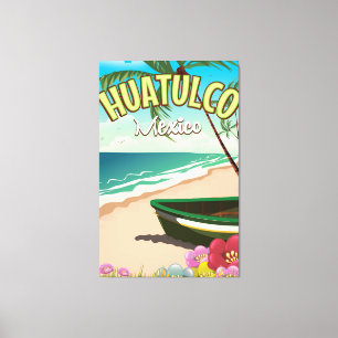 Toile Huatulco affiche de voyage mexicaine