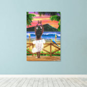 TOILE HULA DE LA COUCHE DE SOLEIL HAWAIIENNE (Insitu (Plancher de Bois))