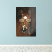 Toile Humoristique Cheval Foie Fumer Cigar Canvas Art (Insitu (Plancher de Bois))