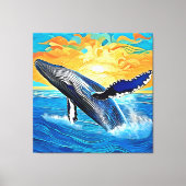 Toile Humpback Sunset Leap Art (Recto)