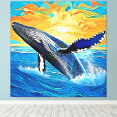 Toile Humpback Sunset Leap Art (Insitu (Plancher de Bois))