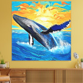 Toile Humpback Sunset Leap Art (Insitu(Salon))