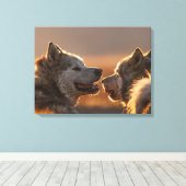 Toile Huskies Dogs Photo (Insitu (Plancher de Bois))