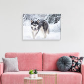 Toile Husky dans la neige (Insitu(Salon))