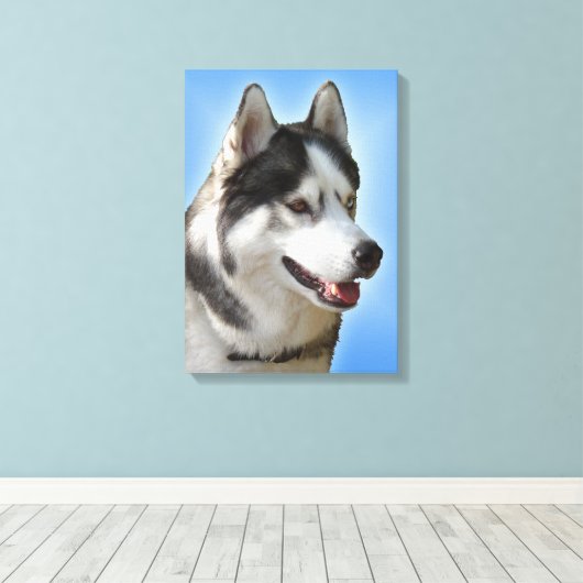 Toile Husky Imprimer Étitré Husky Malamute Canvas Chien (Insitu (Plancher de Bois))