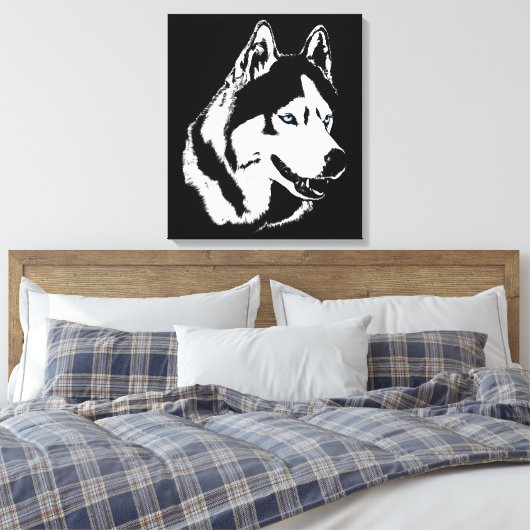 Toile Husky Imprimer Stretted Sibérien Husky Chig Canvas (Insitu(Chambre))