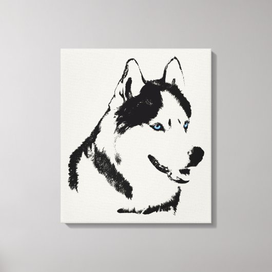 Toile Husky Imprimer Stretted Sibérien Husky Chig Canvas (Recto)