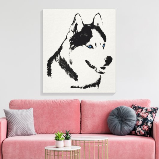 Toile Husky Imprimer Stretted Sibérien Husky Chig Canvas (Insitu(Salon))