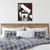 Toile Husky sibérien de Noël / Chien à traîneaux (Insitu(Chambre))