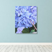 Toile Hydrangea à Tête de Moppe Bleue Fleur Florale (Insitu (Plancher de Bois))