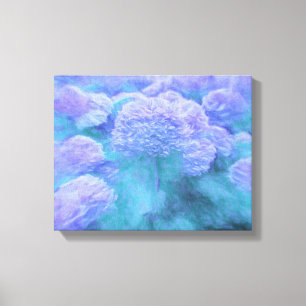 Toile Hydrangea Floral Chauve Turquoise Vintage