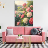 Toile Hydrangea Garden Path Sunlight Print. (Insitu(Salon))