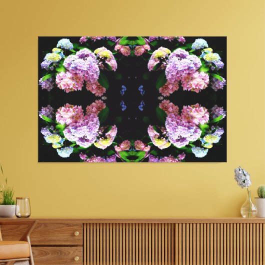 Toile Hydrangea garden, rose, bleu, purple floral (Insitu(Salon))