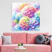 Toile Hydrangea Whispers : Un arc-en-ciel en fleurs (Insitu(Salon))