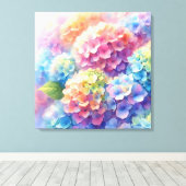 Toile Hydrangea Whispers : Un arc-en-ciel en fleurs (Insitu (Plancher de Bois))