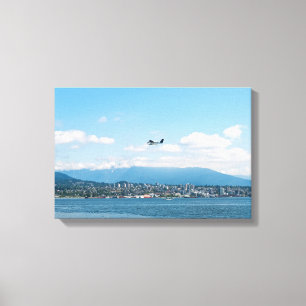 Toile Hydravion décollant au-dessus de la baie de Vancou