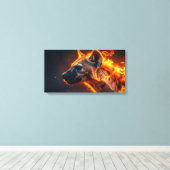 Toile Hyène en flammes (Insitu (Plancher de Bois))