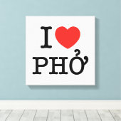 Toile I Heart (Amour) Pho (Insitu (Plancher de Bois))