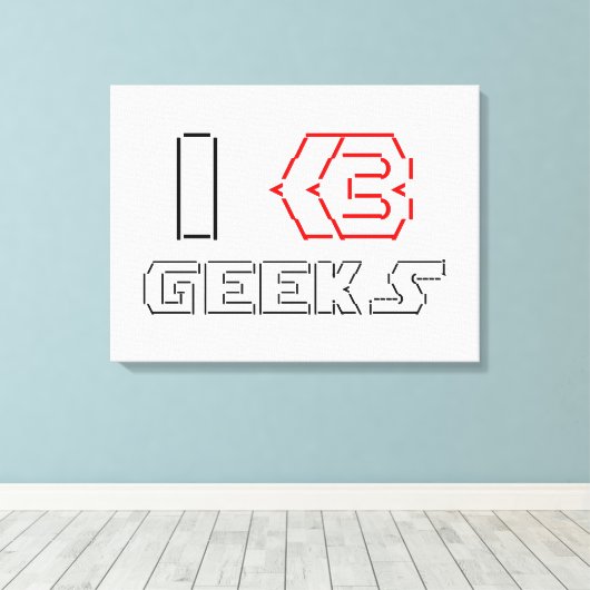 Toile I Heart Geek ASCII ART (Insitu (Plancher de Bois))