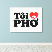 Toile I Heart (Love) Pho (Tôi PHỞ) (Insitu (Plancher de Bois))