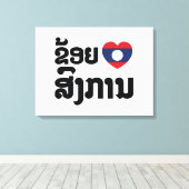 Toile I Heart (love) Songkan Laotian Language (Insitu (Plancher de Bois))