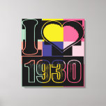 Toile I love 1930 - Pop art Wrapped Canvas<br><div class="desc">J'aime les années 1930</div>