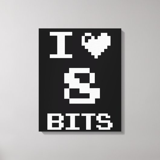 Toile I Love 8 Bits, gamer design geek (Recto)