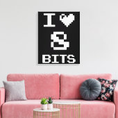 Toile I Love 8 Bits, gamer design geek (Insitu(Salon))