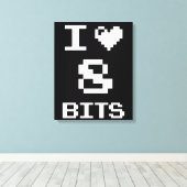 Toile I Love 8 Bits, gamer design geek (Insitu (Plancher de Bois))