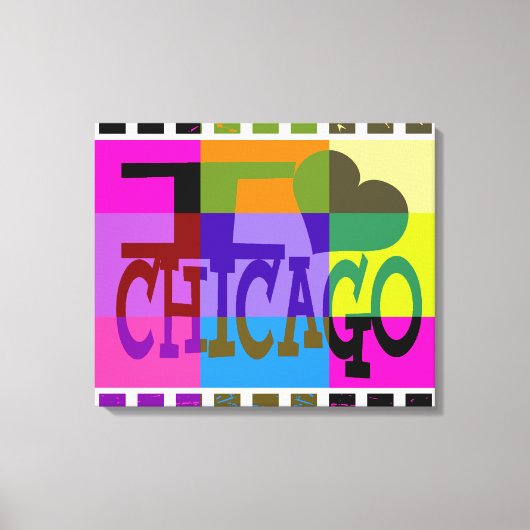 Toile I love Chicago - Pop art (Recto)
