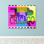Toile I love Chicago - Pop art (Insitu (Plancher de Bois))