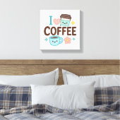 Toile I Love Coffee Cute Kawaii Sticker – Adorable Coffe (Insitu(Chambre))